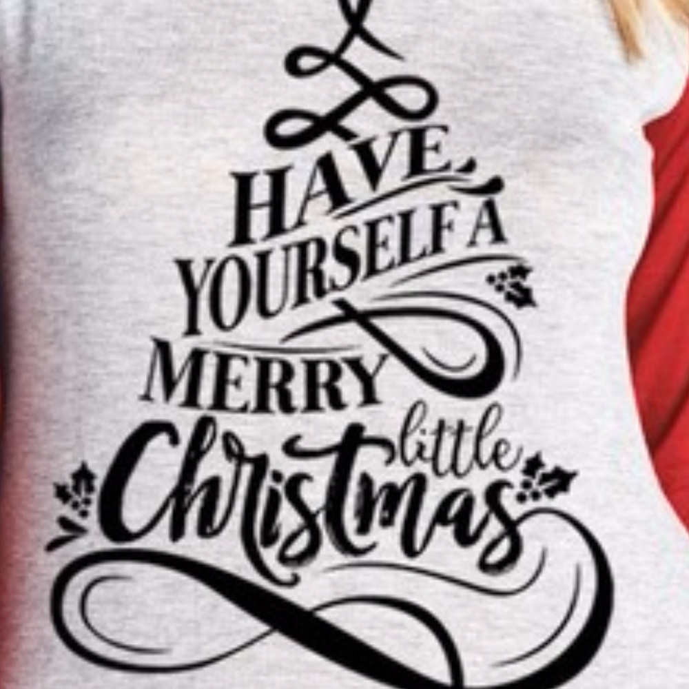 I7 Maroon & White Christmas Baseball Tee - Picture 2 of 3