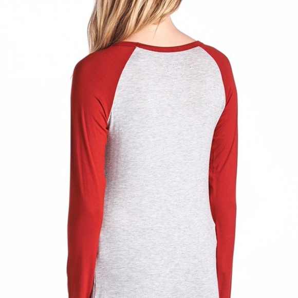 I7 Maroon & White Christmas Baseball Tee - Picture 3 of 3