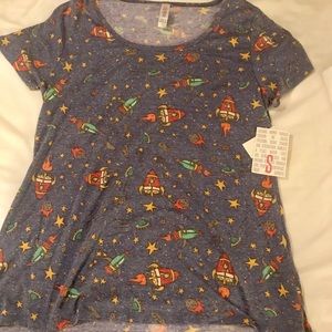 Small LuLaRoe Rocket Ship Classic T, New