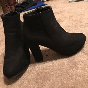Black heeled booties