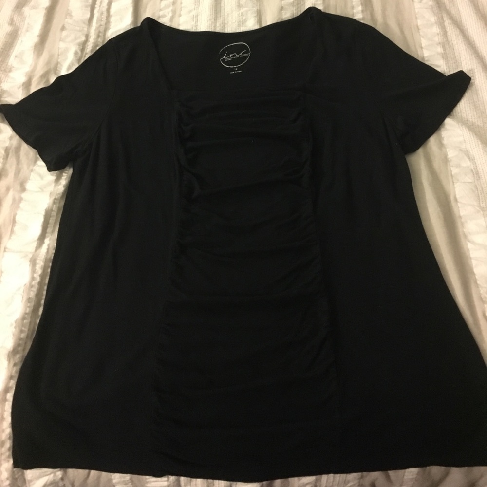 Black ruched blouse