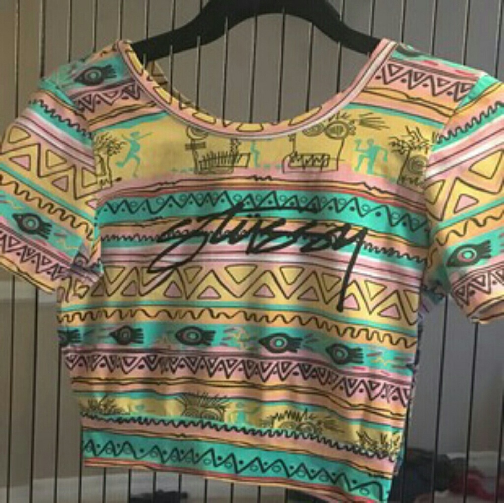 Stussy tribal crop top