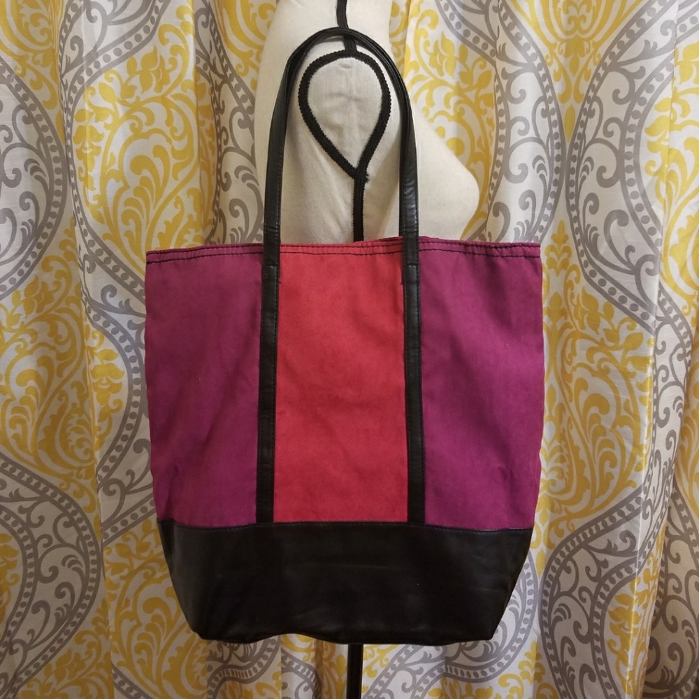 $5 SUEDE/FAUX LEATHER TOTE BAG