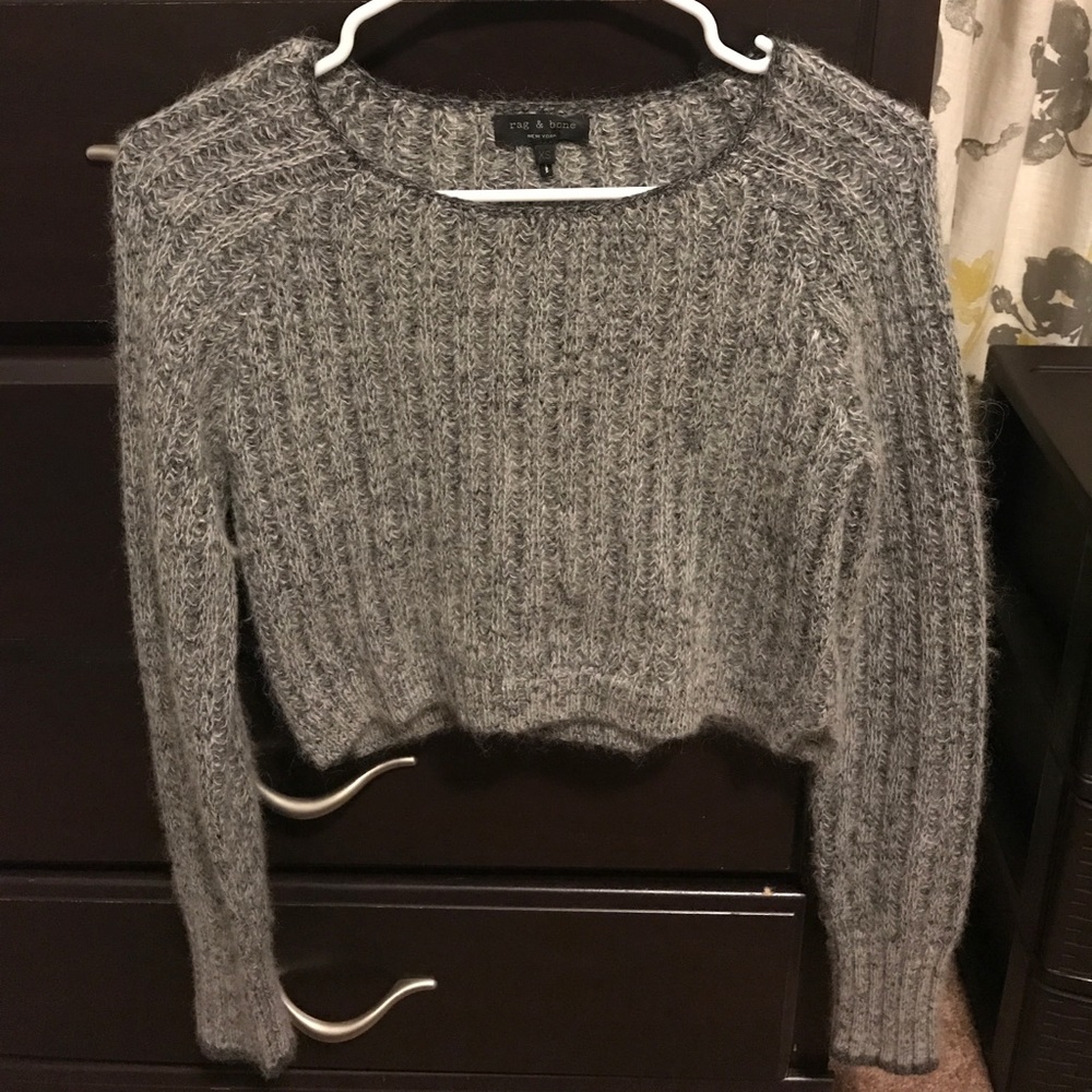 ▪️Rag & bone▪️ CROP grey VERY SOFT sweater XS