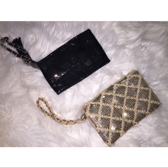 BEBE clutches - Black & Gold Sequins Bundle - Picture 2 of 4