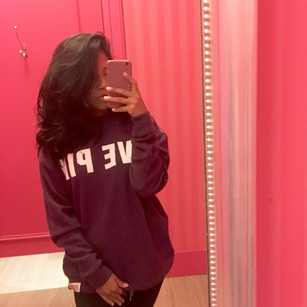 VS PINK Stadium Mock Neck Pullover