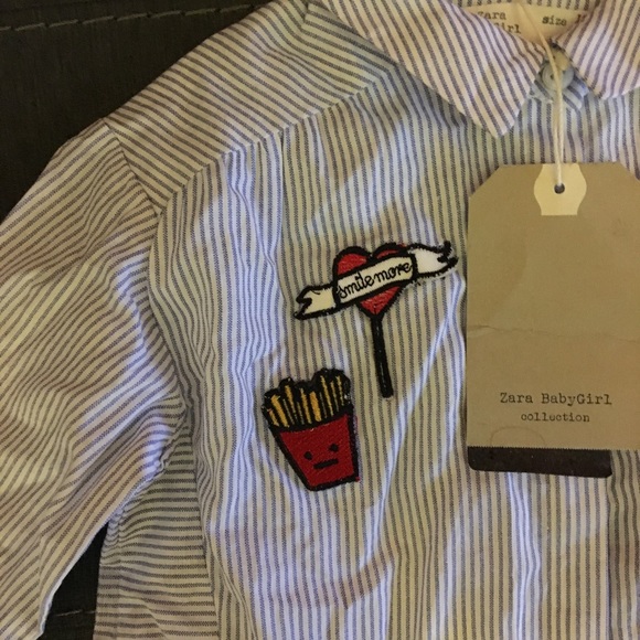 Zara baby poplin shirt with patches - Picture 2 of 8