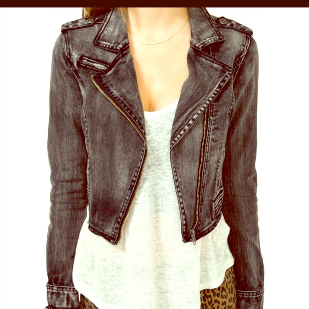 Faded moto Jacket