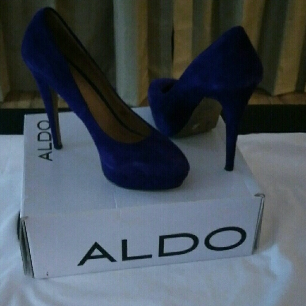 Purple Suade platform heels