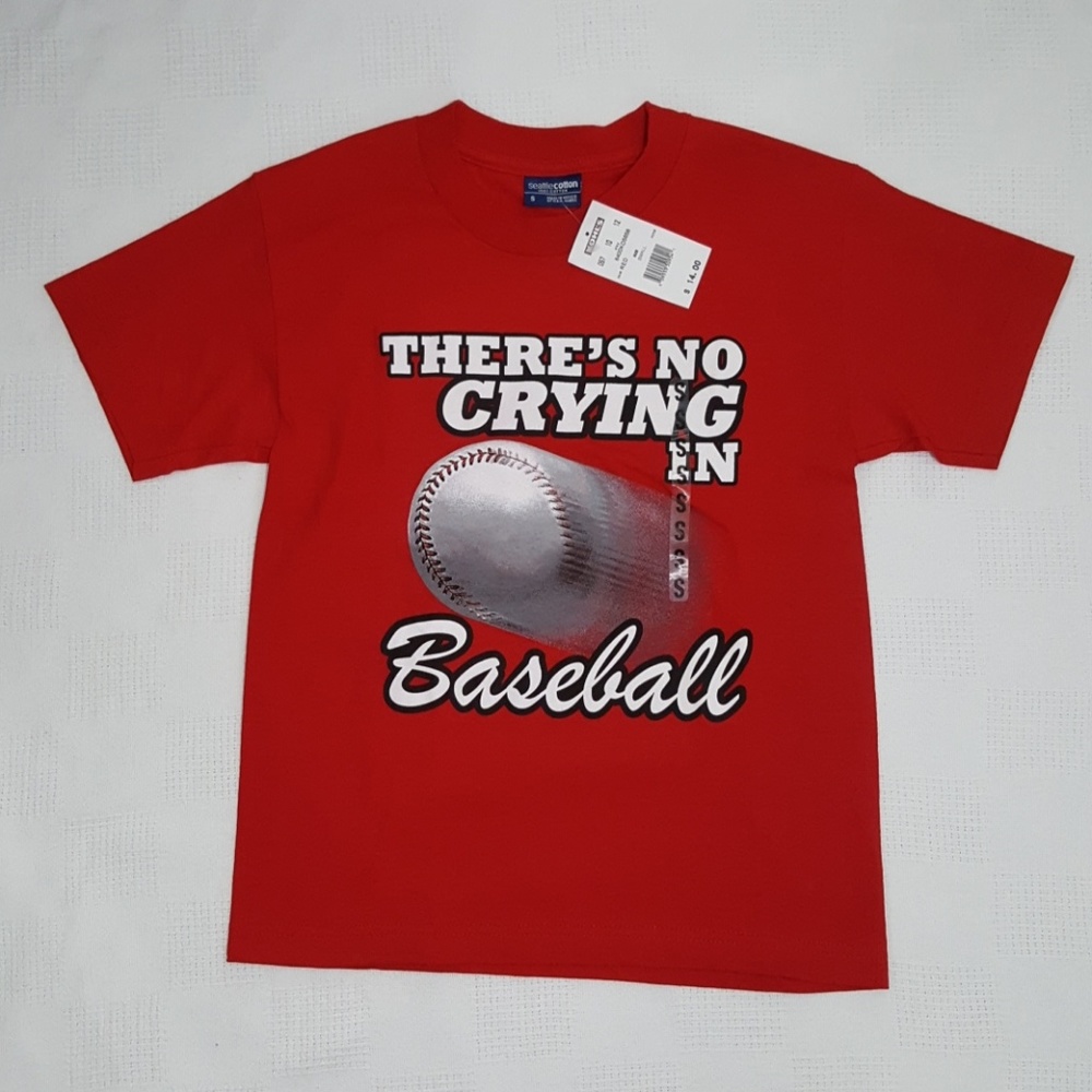 There's No Crying In Baseball Red Tee - Small