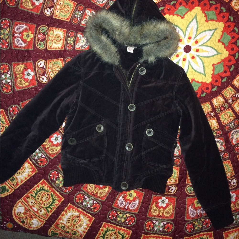 Plush velvet brown jacket