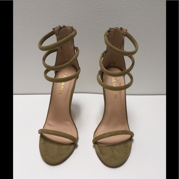 Liliana | Shoes | Liliana Light Olive Green Strappy Heels | Poshmark