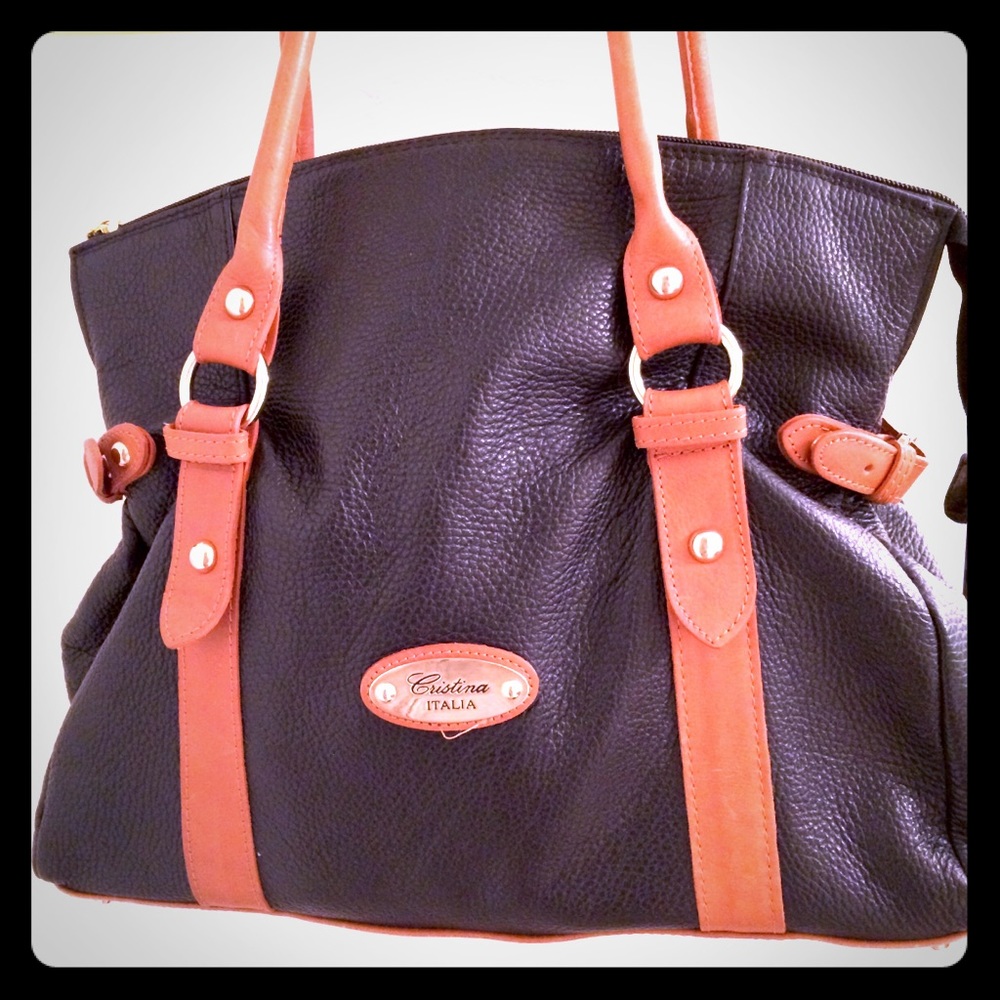 Christina italia genuine leather brown hobo purse