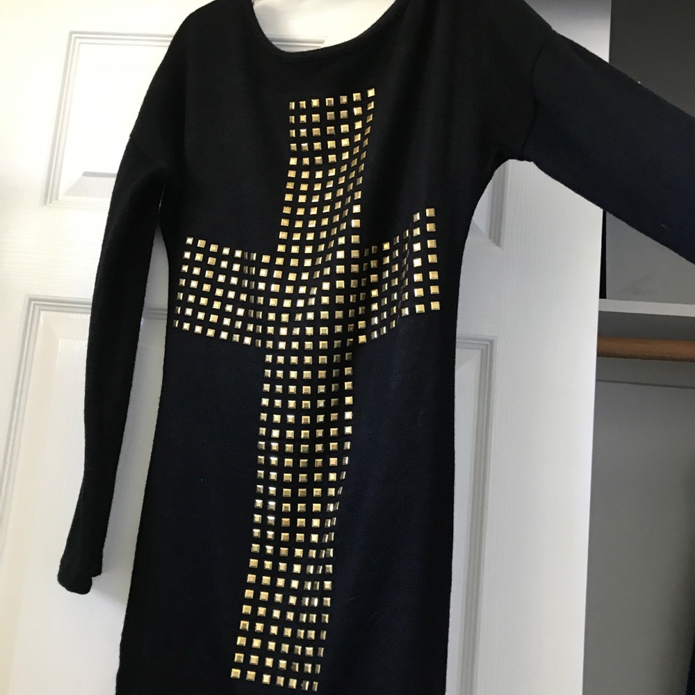 Hommage black sweater dress