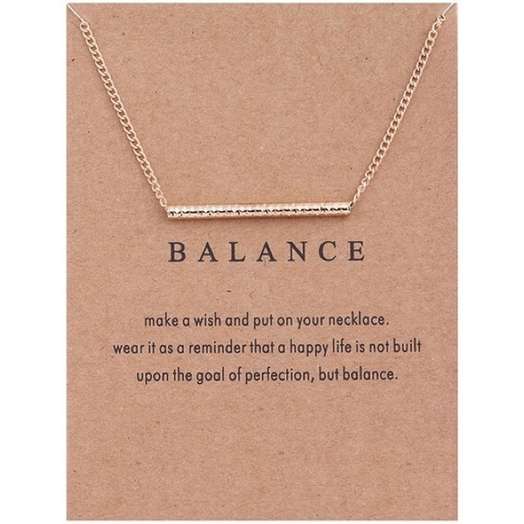 NEW Balance Bar Gold Necklace Gift on Card β¨π - Picture 3 of 3