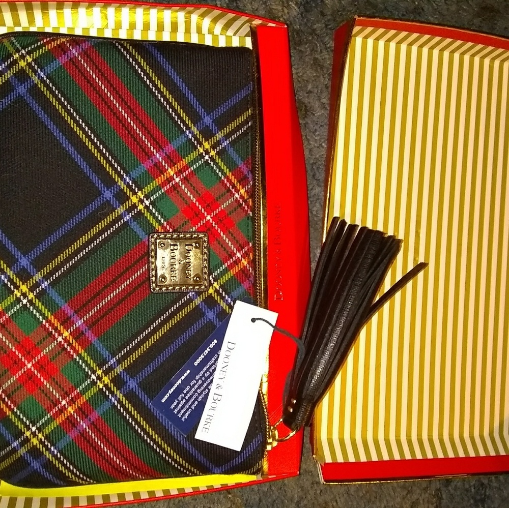 Dooney and Bourke tartan plaid novelty pouch with