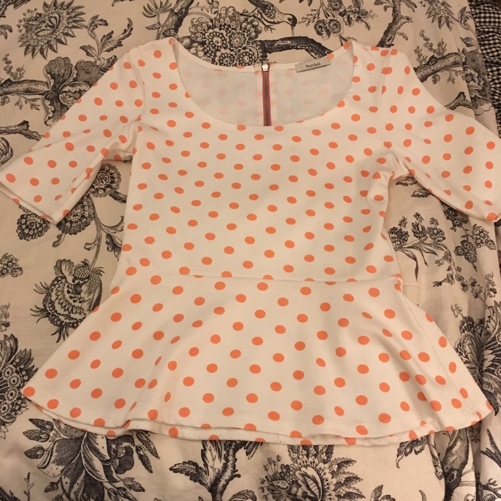 Adorable White Poka-dot Top
