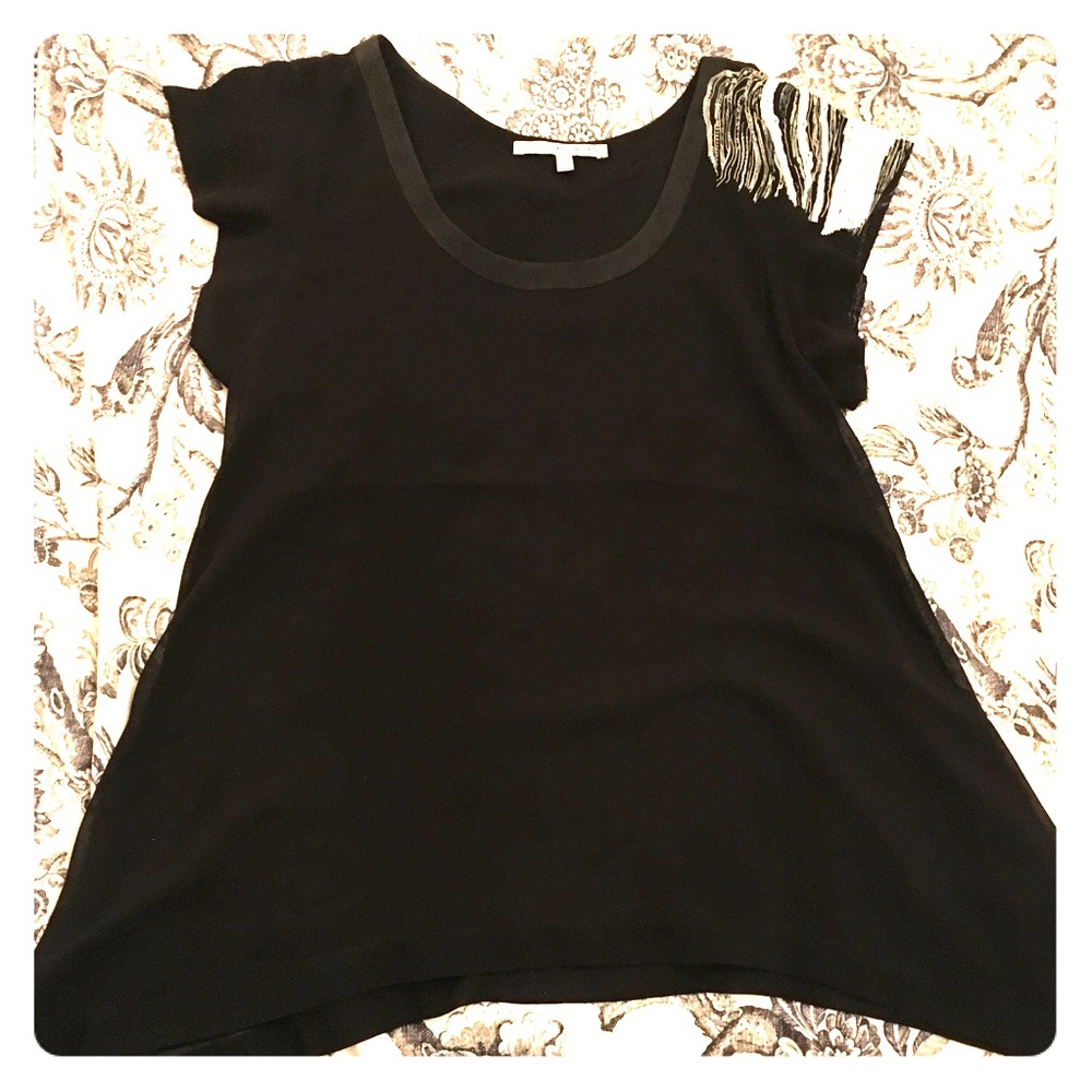 Black chiffon beaded top