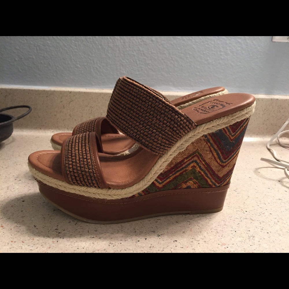 Lucky brand sandal heels brown size 10 / 40