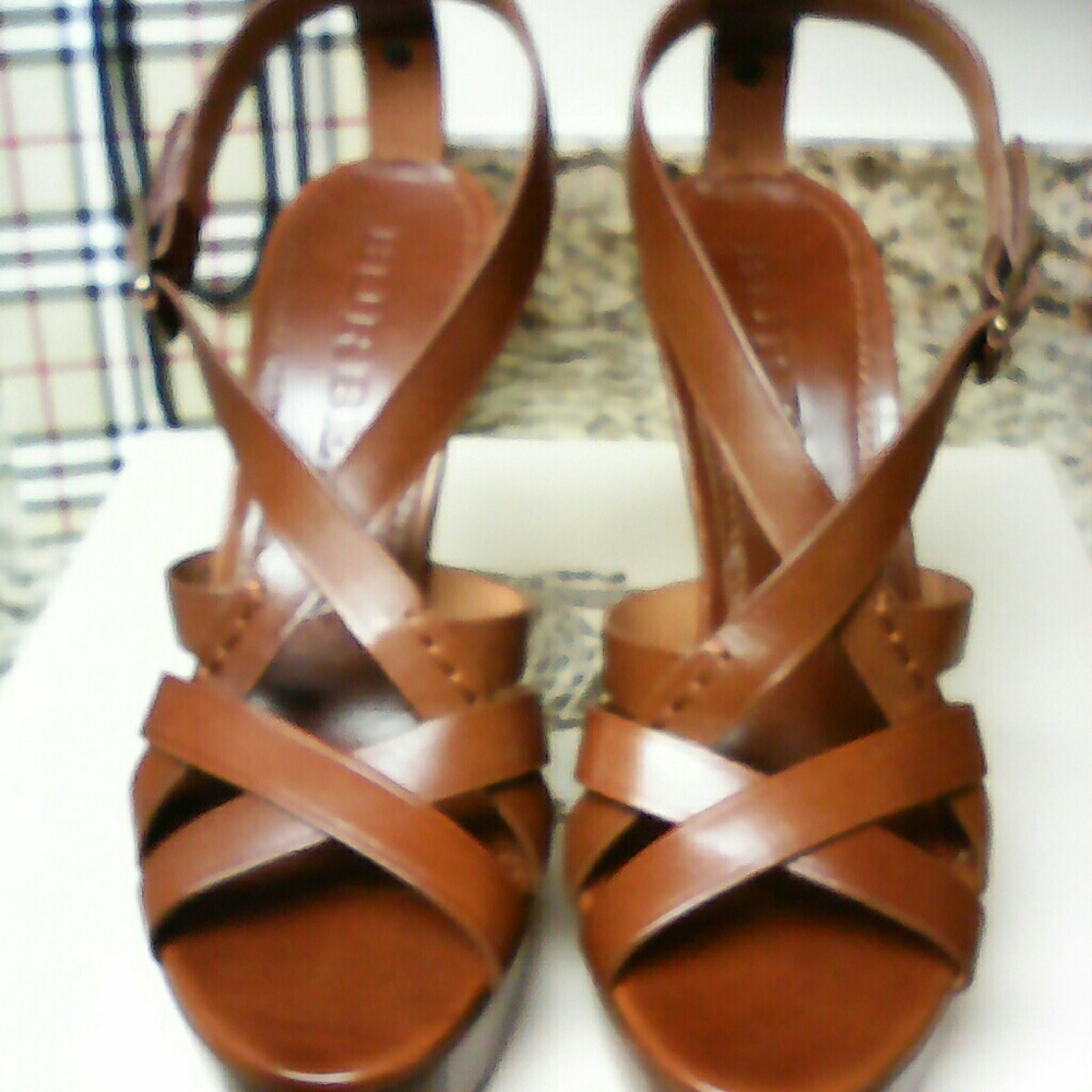 Burberry 'Delamer' Wedge multi-strap Sandal