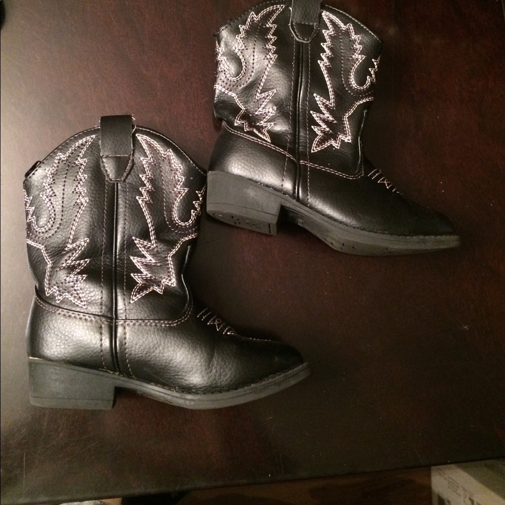 Toddler Cowboy Boots- Size 8 Black