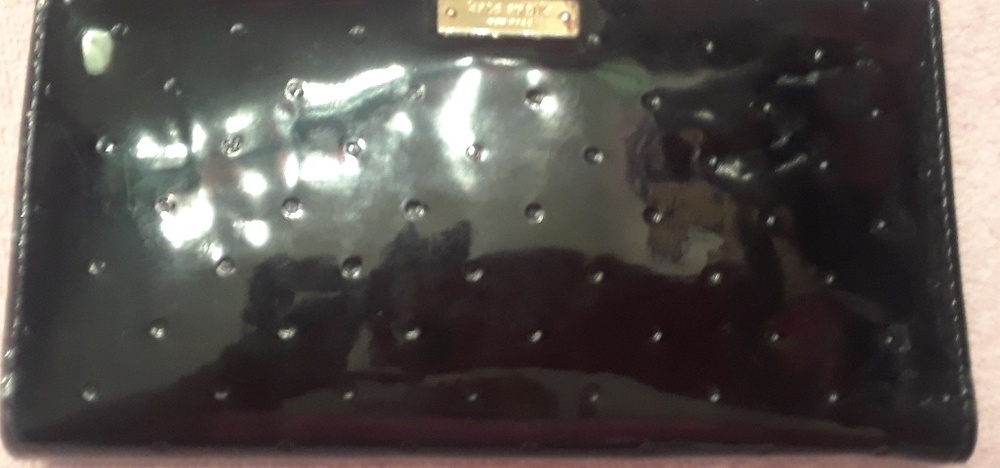 Patent leather Kate Spade slim wallet
