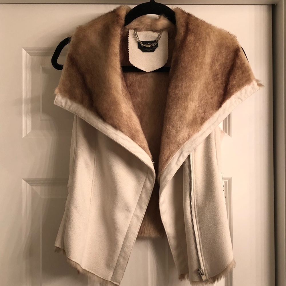 Bebe suede/ fur vest