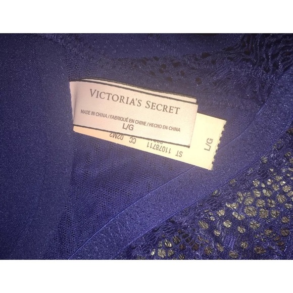 Victorias Secret Lace Blue Racerback Bralette Lg - Picture 4 of 5