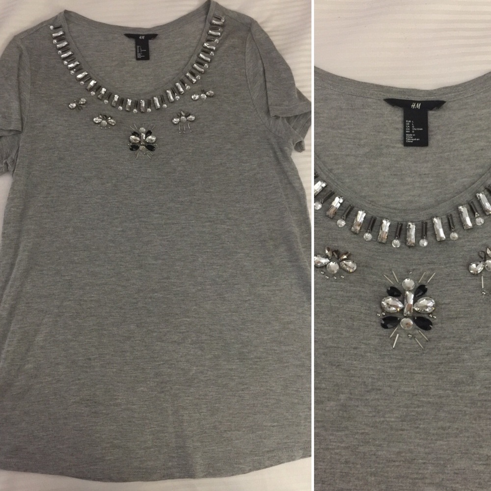 Ladies H&M Rhinestone Tee
