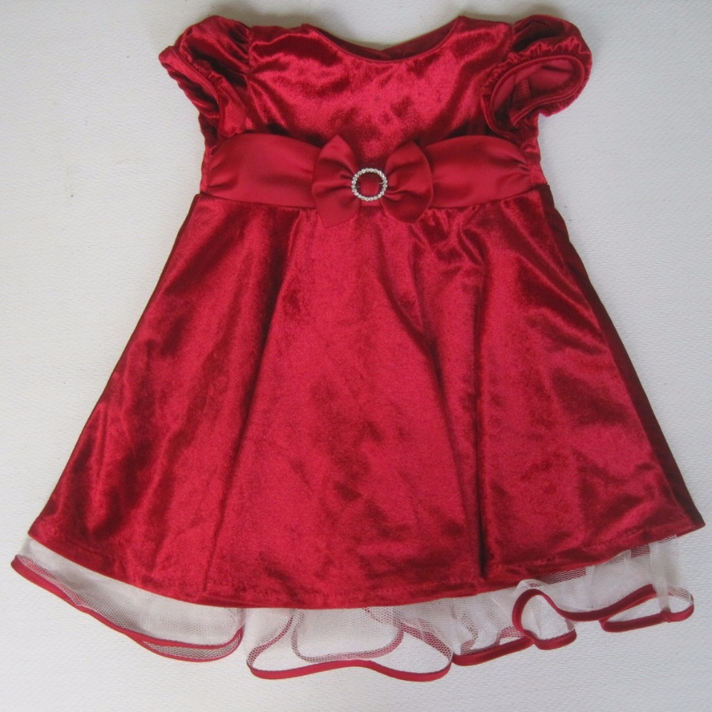 BONNIE BABY Girls Dress 24 M Red Velvet