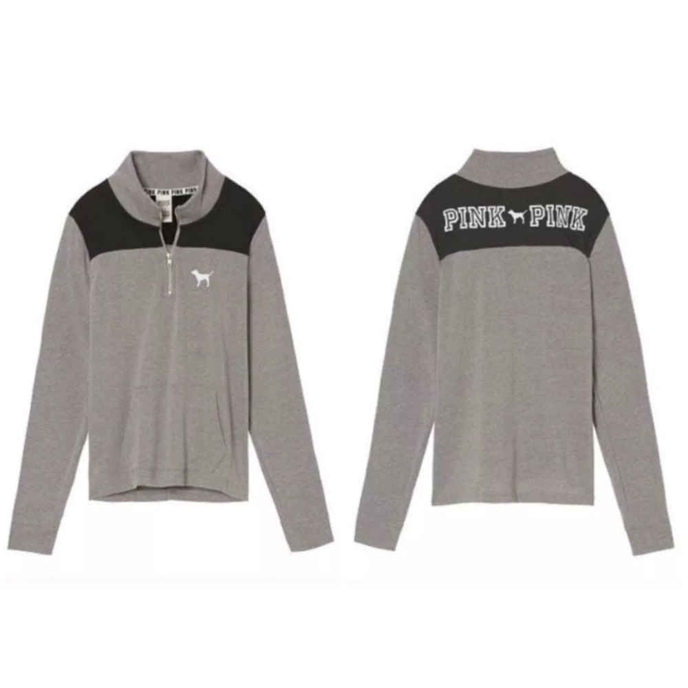 Victorias Secret Gray Quarter Zip Pullover Large