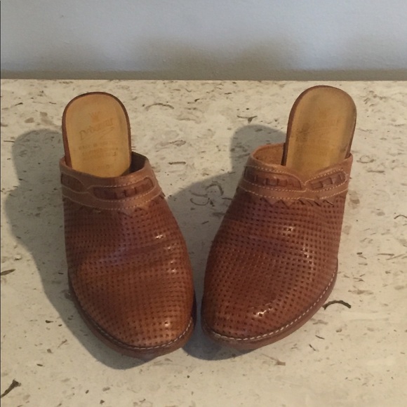 SOLD Vintage 80s Western Leather Clogs Mules Shoes - Picture 2 of 6