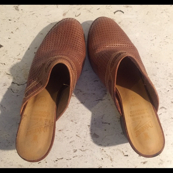 SOLD Vintage 80s Western Leather Clogs Mules Shoes - Picture 4 of 6