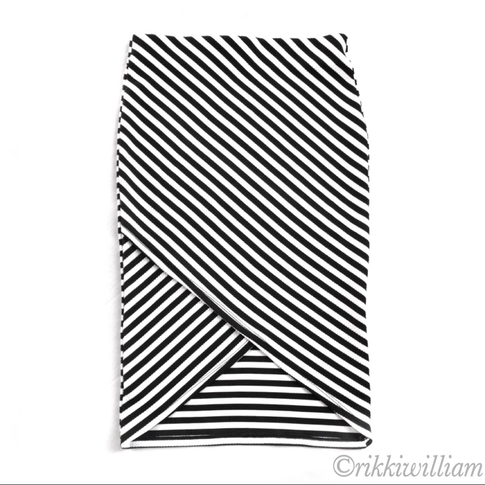 Iris - Dipped Hem Wrap Pencil Skirt