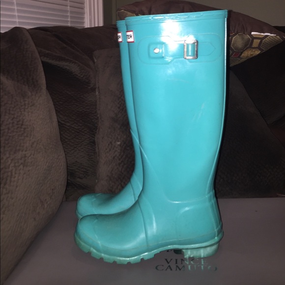 Tiffany blue Hunter boots - Picture 2 of 5