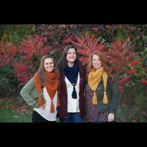 Handmade crochet triangle scarf