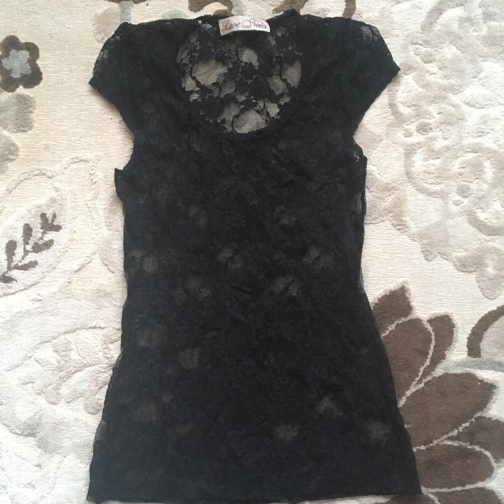 Sheer Black Lace Top