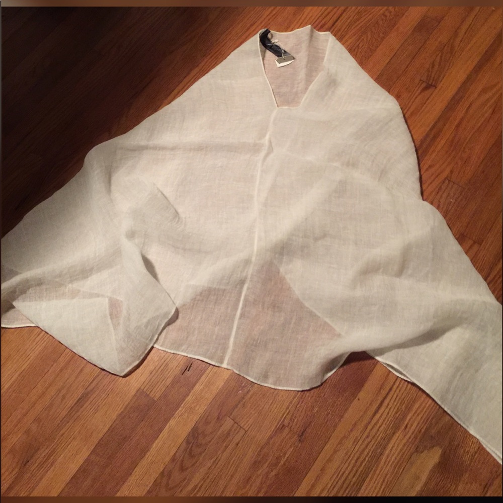 Beautiful White Linen Poncho