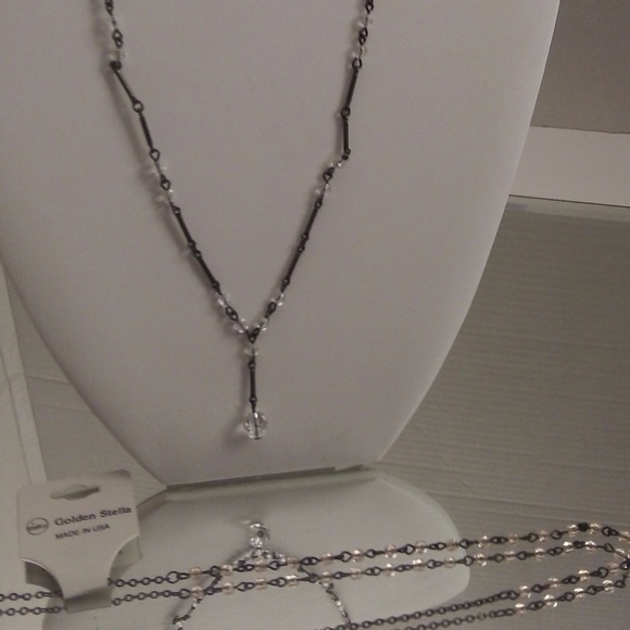 NWTS 2 DAINTY GOLDEN STELLA TRENDY NECKLACE RETAIL - Picture 1 of 5