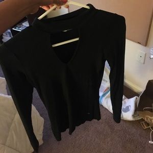 Black cut out long sleeve
