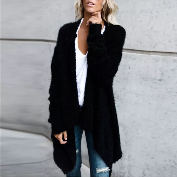 Last one! Ashton Oversized Draped Furry Cardigan - Picture 3 of 6