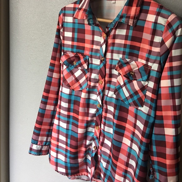 🔥SALE Sunset Plaid Button-down Shirt - Picture 4 of 5