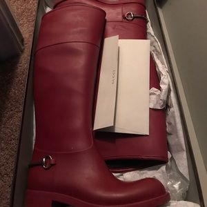 Gucci Leather rain boots