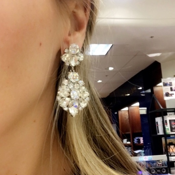 Crystal Bridal Drop Earrings - Picture 2 of 4