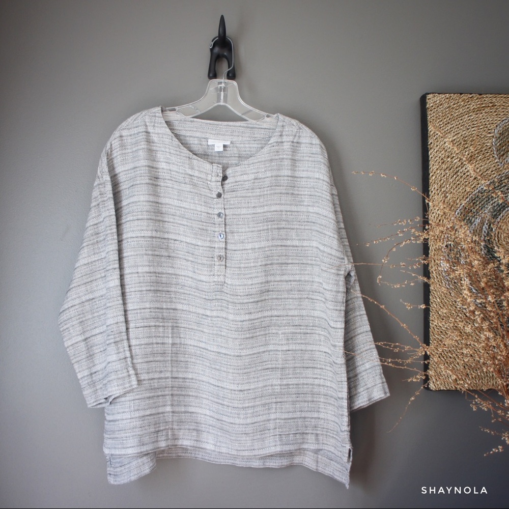 Pure J Jill 3/4 Sleeve Linen Tunic