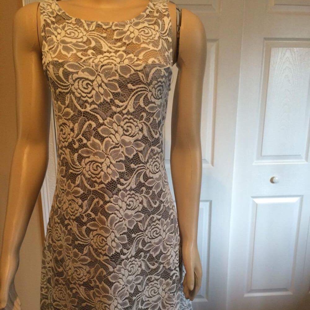 Beautiful light gray and white dress