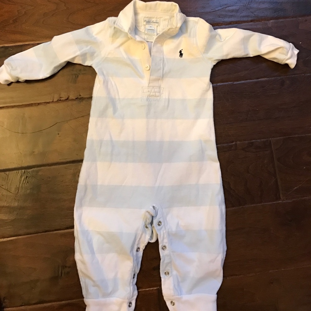 Ralph Lauren baby white and powder blue 9 month