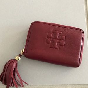 Tory Burch zip wallet with key hole and tassel
