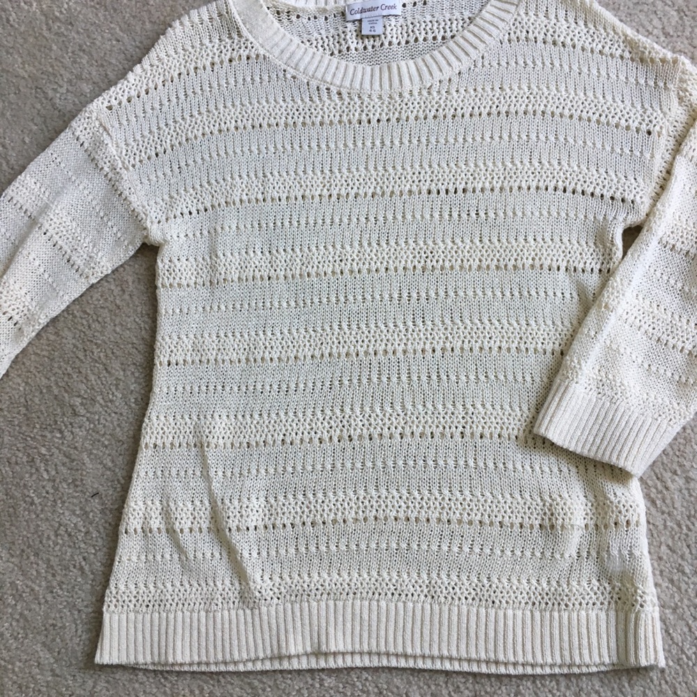 NWOT open weave ivory sweater
