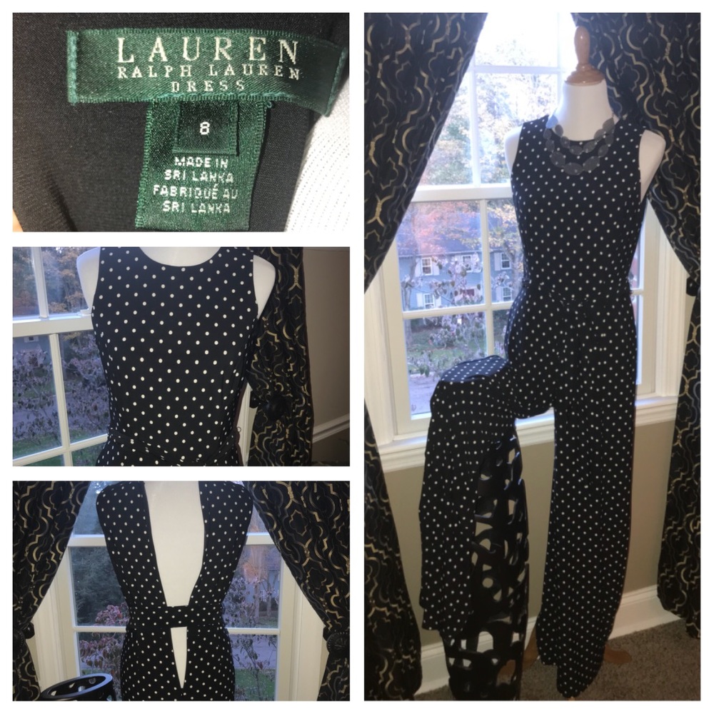 SOLD - Ralph Lauren Polka-Dot Jumper w/pockets